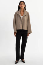 Load image into Gallery viewer, LAMARQUE Mckenna Cropped Wool Jacket in Heather Taupe

