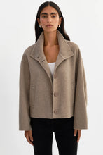 Load image into Gallery viewer, LAMARQUE Mckenna Cropped Wool Jacket in Heather Taupe
