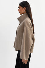 Load image into Gallery viewer, LAMARQUE Mckenna Cropped Wool Jacket in Heather Taupe
