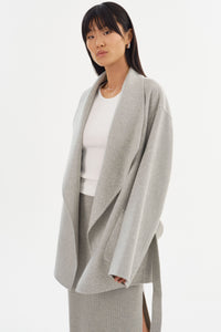 LAMARQUE Mekia Double Face Wool Coat in Light Grey