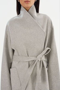 LAMARQUE Mekia Double Face Wool Coat in Light Grey