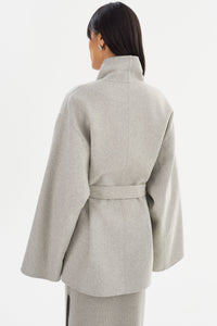 LAMARQUE Mekia Double Face Wool Coat in Light Grey