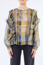 Load image into Gallery viewer, LIU JO Ruffle blouse in Brushed Check
