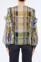 Load image into Gallery viewer, LIU JO Ruffle blouse in Brushed Check
