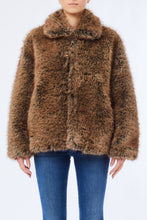 Load image into Gallery viewer, LIU JO Faux Fur Coat in Brown Wolf
