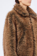 Load image into Gallery viewer, LIU JO Faux Fur Coat in Brown Wolf
