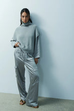 Load image into Gallery viewer, Mélissa Nepton Satin Cargo Pant in Perfect Grey
