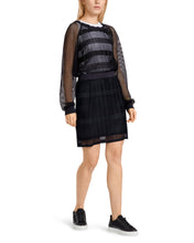 Load image into Gallery viewer, Marc Cain Lined Sheer Mesh Pull on Skirt in Navy
