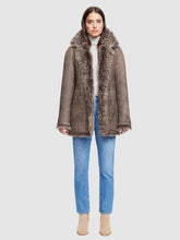 Load image into Gallery viewer, HiSO Milky Way Reversible Shearling Jacket in Brown Ancient Napa
