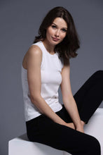 Load image into Gallery viewer, Minnie Rose Viscose Crew Tank in White
