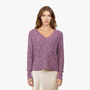 Autumn Cashmere Marled Shaker Sweater in Crocus Multi