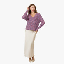 Load image into Gallery viewer, Autumn Cashmere Marled Shaker Sweater in Crocus Multi
