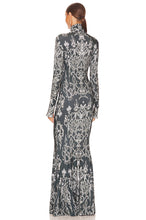 Load image into Gallery viewer, Norma Kamali Long Sleeve Turtle Fishtail Gown in Dark Jewels
