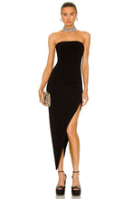 Load image into Gallery viewer, Norma Kamali Strapless Side Drape Gown in Black
