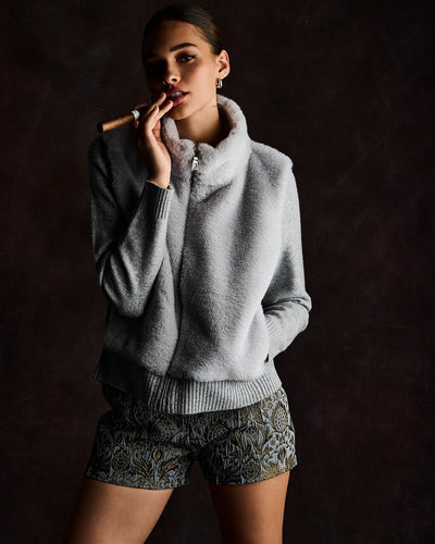 Lisa Todd The Teddy Zip Jacket in Platinum