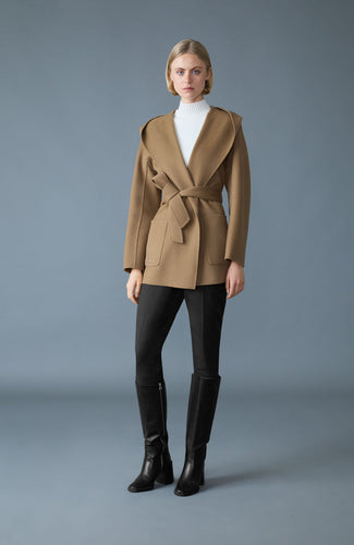 Mackage Paya Wool Wrap Coat in Otter