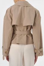 Load image into Gallery viewer, LAMARQUE Quinn Cropped Trench Coat in Khaki
