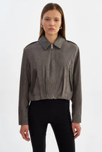 Load image into Gallery viewer, LAMARQUE Robbie Suede Jacket in Steel Grey
