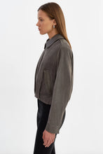 Load image into Gallery viewer, LAMARQUE Robbie Suede Jacket in Steel Grey
