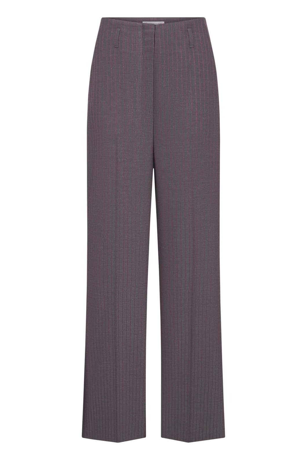 Raffaello Rossi Anais Pant in Oxblood Flannel Pinstripe