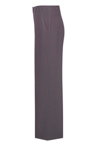 Raffaello Rossi Anais Pant in Oxblood Flannel Pinstripe