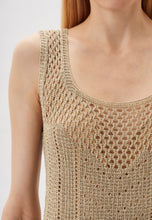 Load image into Gallery viewer, Twinset Sleeveless Knit Lurex Dress in Gold
