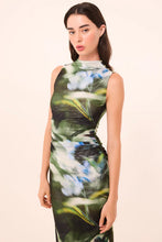 Load image into Gallery viewer, Misa Los Angeles Athena Dress in Blurred Casablanca Lily Mesh
