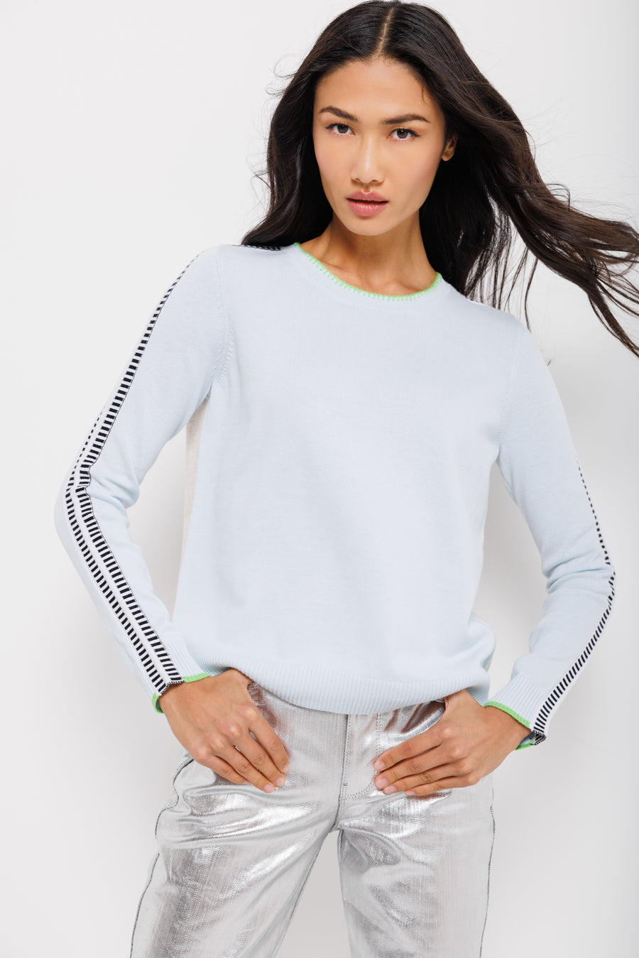 Lisa Todd On Track Sweater in Ice/Almond