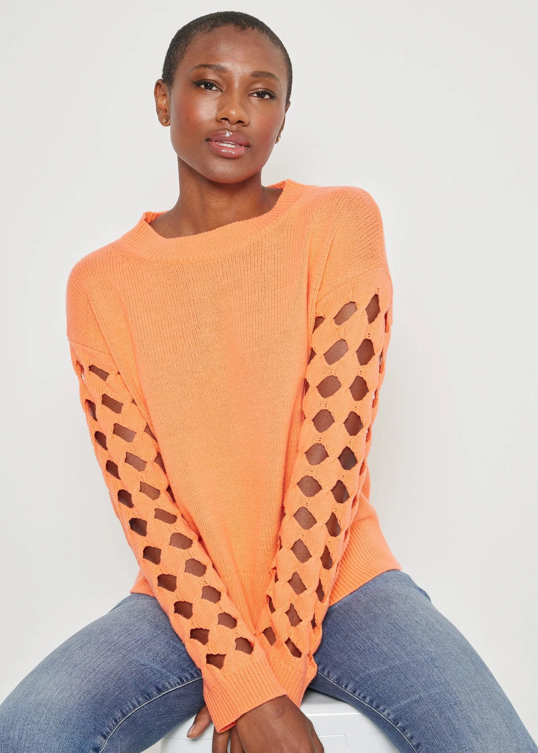 Lisa Todd After Hours Sweater in Neon Orange