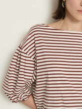 Load image into Gallery viewer, Nation Sandra Boatneck Top in Sable Stripe
