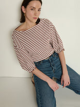 Load image into Gallery viewer, Nation Sandra Boatneck Top in Sable Stripe
