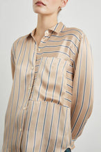 Load image into Gallery viewer, Rails Spencer Silk Blouse in Sandstone Stripe
