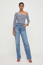 Load image into Gallery viewer, LIU JO Off The Shoulder Striped Top in Navy/White
