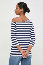 Load image into Gallery viewer, LIU JO Off The Shoulder Striped Top in Navy/White
