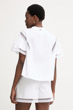 Load image into Gallery viewer, Twinset Lace Trimmed Blouse in White
