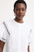 Load image into Gallery viewer, Twinset Lace Trimmed Blouse in White
