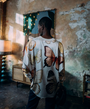 Load image into Gallery viewer, Herzen&#39;s Angelegenheit Butterfly Silk V-Neck Blouse in Sun Rust Multi
