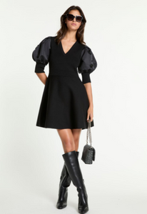Liu Jo Balloon Sleeve Knit Dress in Black