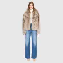 Load image into Gallery viewer, HiSO Toska Reversible Shearling Coat in Taupe Brisa
