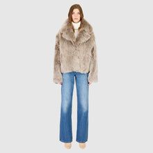 Load image into Gallery viewer, HiSO Toska Reversible Shearling Coat in Taupe Brisa
