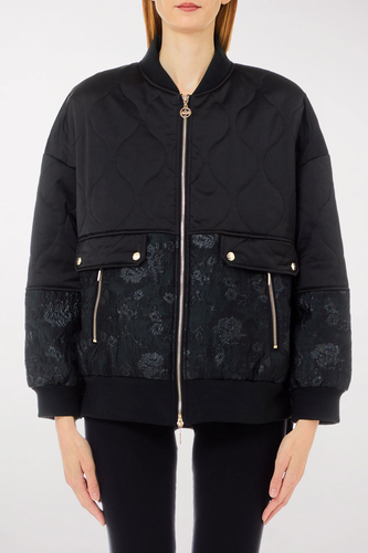 LIU JO Quilted Bomber Jacket in Black