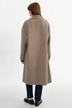 Load image into Gallery viewer, LAMARQUE Thara Shawl Collar Wool Coat in Heather Taupe
