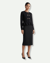 Load image into Gallery viewer, Twinset Knit Peplum Jacket in Black
