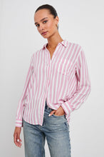 Load image into Gallery viewer, Rails Wren Shirt in  Rose Bloom Stripe
