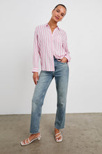 Load image into Gallery viewer, Rails Wren Shirt in  Rose Bloom Stripe
