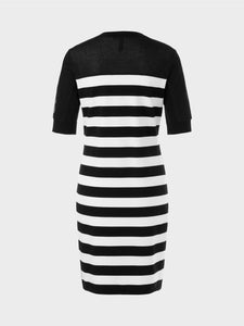 Marc Cain Striped Dress in Black & White