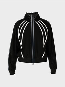 Marc Cain  Zip-Up Mesh Jacket in Black & White
