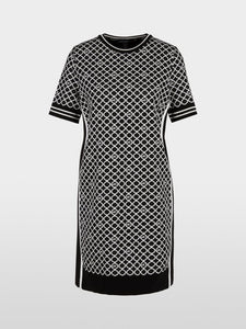 Marc Cain Knitted Dress in Logo Chain Print