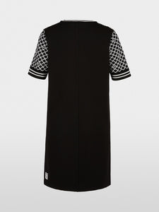 Marc Cain Knitted Dress in Logo Chain Print