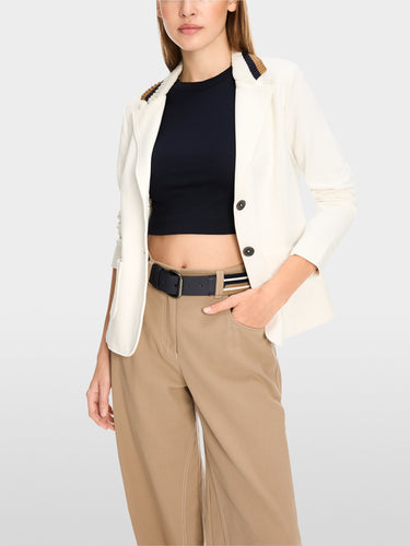 Marc Cain Jersey Blazer in Creamy White